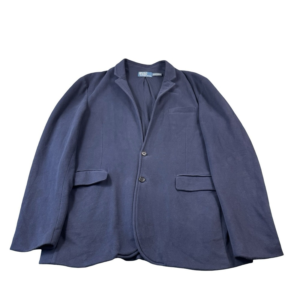 Polo Ralph Lauren VTG Blue Cotton Polyester Men's 2-Btn Blazer Size XL